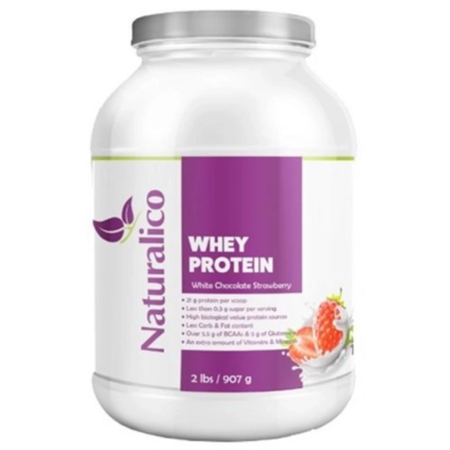 NATURALICO Whey Protein 908 гр. Вкус бял шоколад с ягода 