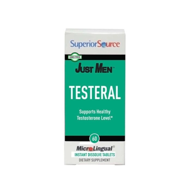 Superior Source Билкова тестостерон формула - Just Men® Testeral, 60 сублингвални таблетки
