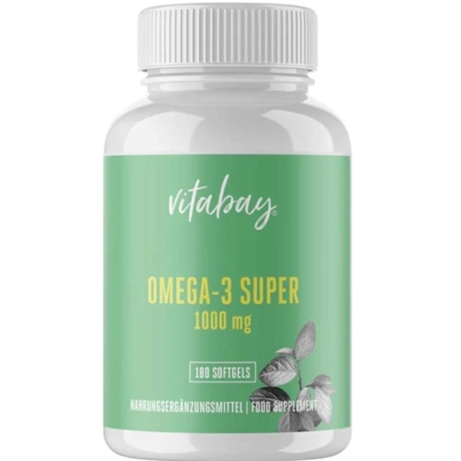 Vitabay Мозъчна и сърдечна функция - Омега-3, 1000 mg x 180 софтгел капсули