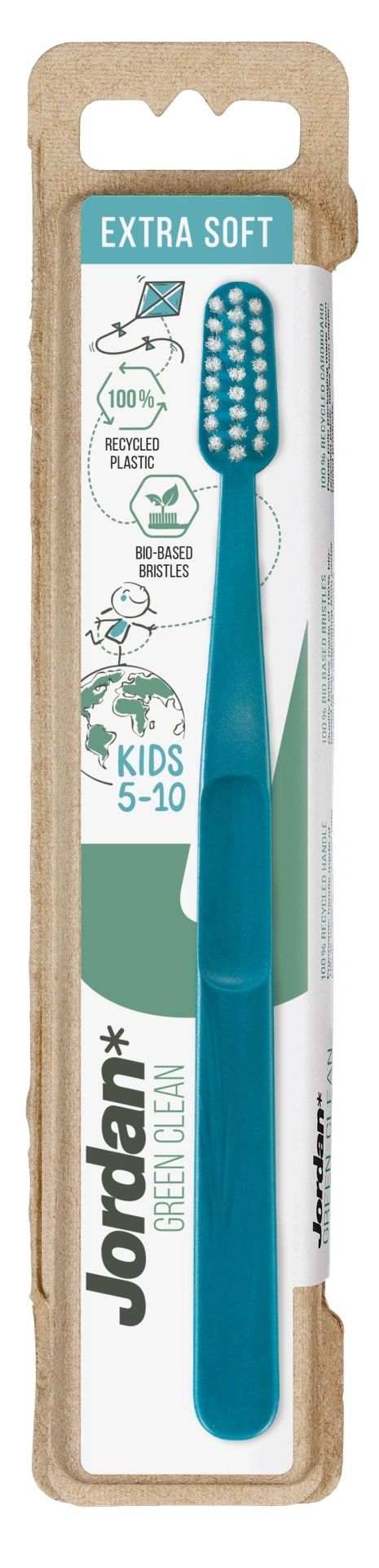 Jordan Green Clean Детска четка за зъби от рециклирана пластмаса Extra Soft