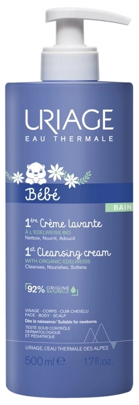 URIAGE Bebe 1er Creme Lavante Почистващ крем за бебета /С изплакване/ 500 мл