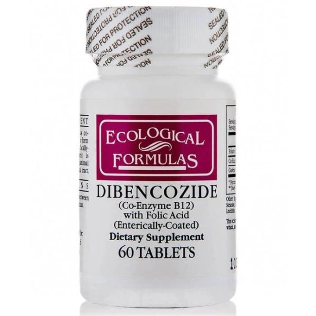 Ecological Formulas Витамин В12 (Дибенкозид) + Фолиева киселина - Неврологично и сърдечносъдово здраве, 60 таблетки