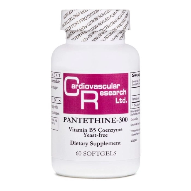 Ecological Formulas Енергия и нервна система - Пантетин (Витамин В5), 300 mg x 60 софтгел капсули