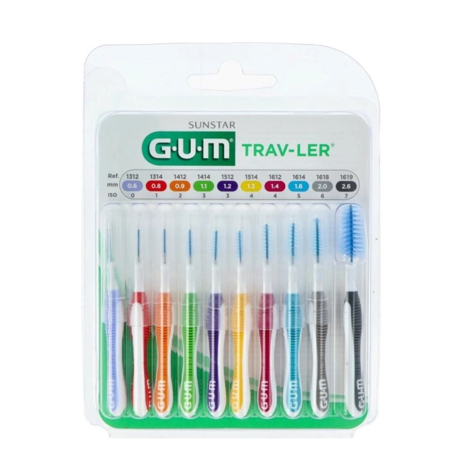 GUM Интердентална четка за зъби TRAV-LER 10 брoя