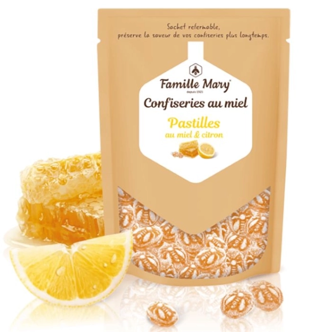 Famille Mary Билкови бонбони с мед и лимон за здраво гърло, 250 g
