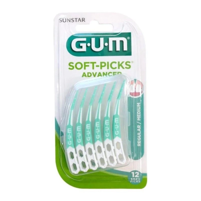 GUM Клечки за зъби с мек накрайник Advanced  12 броя Medium  блистер