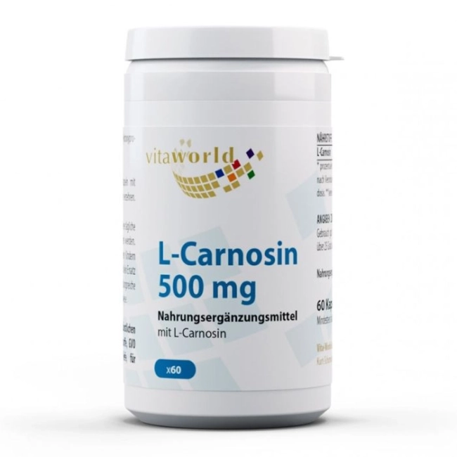 Vita World L-Carnosine / L-Карнозин 500 mg, 60 капсули