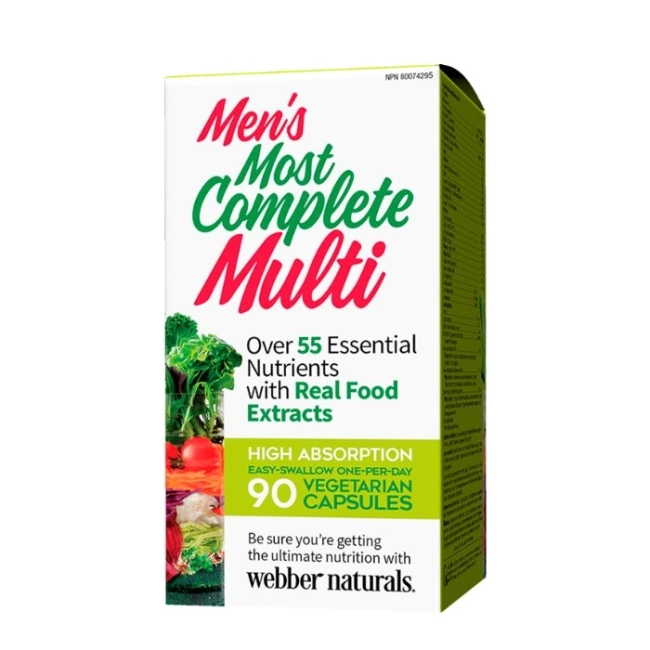 Webber Naturals Мултивитамин за мъже - Мen’s Most Complete Multi, 90 V капсули