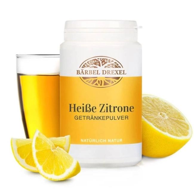 Bärbel Drexel Гореща лимонова напитка с витамин С, калций и магнезий - Имуностимулант и енергизиращ тоник за тялото и ума, 180 g прах