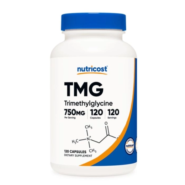 Nutricost Нормализира нивата на хомоцистеина - TMG Бетаин анхидрид (триметилглицин), 750 mg х120 капсули