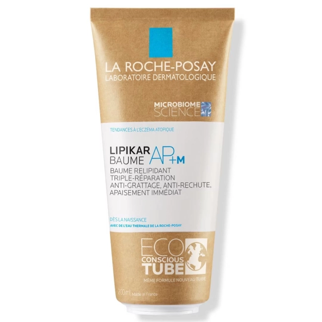 La Roche-Posay Lipikar Baume AP+M Успокояващ балсам за лице и тяло за суха и атопична кожа против сърбеж, еко опаковка, 200 мл