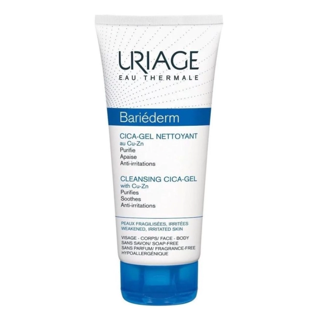 URIAGE Bariederm-CICA Успокояващ почистващ гел за напукана кожа 200 мл