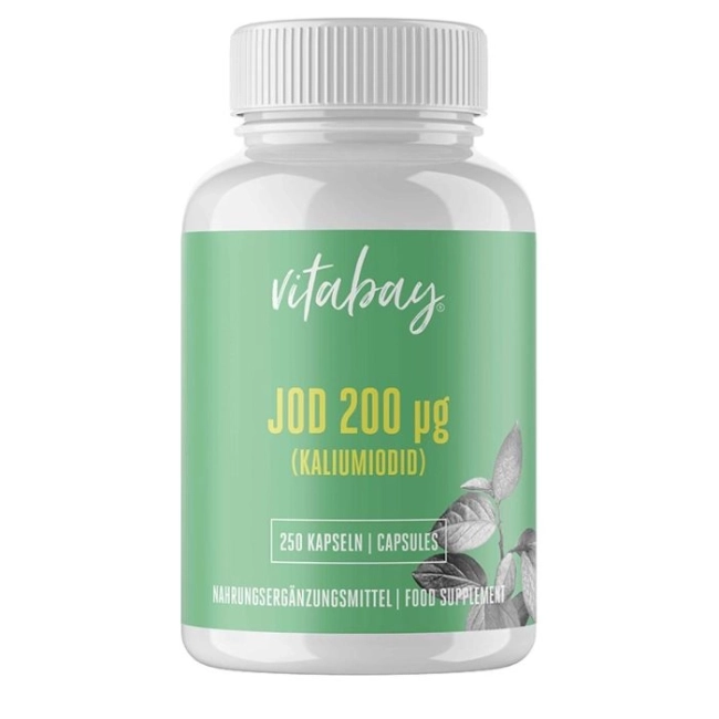 Vitabay Йод (калиев йодид) - В подкрепа на щитовидната жлеза, 200 mg х 250 капсули