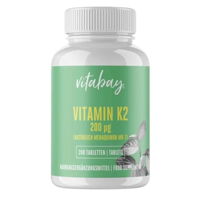 Vitabay Сърдечно-съдова система - Витамин К2 200 µg, 240 таблетки