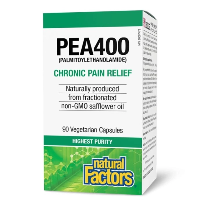 Natural Factors Против болка и възпаление - ПЕА (палмитоелетаноламид), 400 mg x 90 V капсули