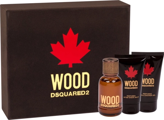 DsQuared Wood Комплект за Мъже - EdТ 50 ml + Афтършейв балсам 50 ml + Душ гел 50 ml 