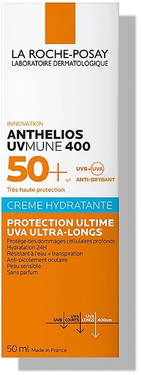 La Roche-Posay Anthelios UVMUNE 400 Хидратиращ слънцезащитен крем SPF50+ 50 мл