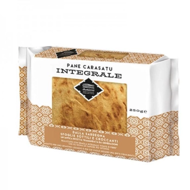 Panificio Battacone Pane Carasatu Integrale – Тънък хрупкав хляб от Сардиния от пълнозърнеста твърда пшеница, 250 g