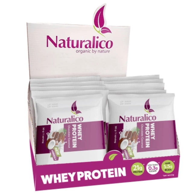 NATURALICO Whey Protein 24 сашета x 30 гр. Вкус шоколад с лешник