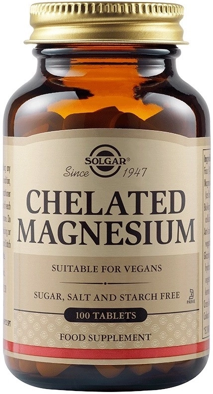 Solgar Chelated Magnesium Хелатиран Магнезий 100 мг 100 таблетки ...