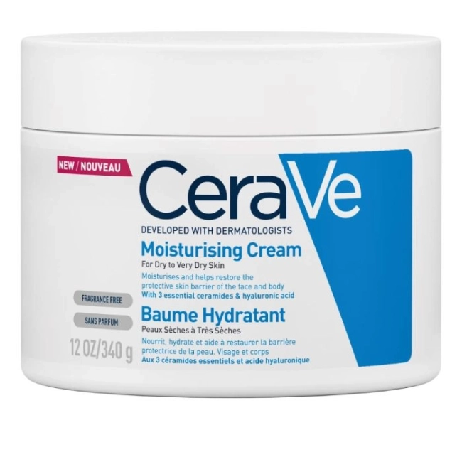 CeraVe Хидратиращ крем за лице и тяло за суха към много суха кожа 340 г ...