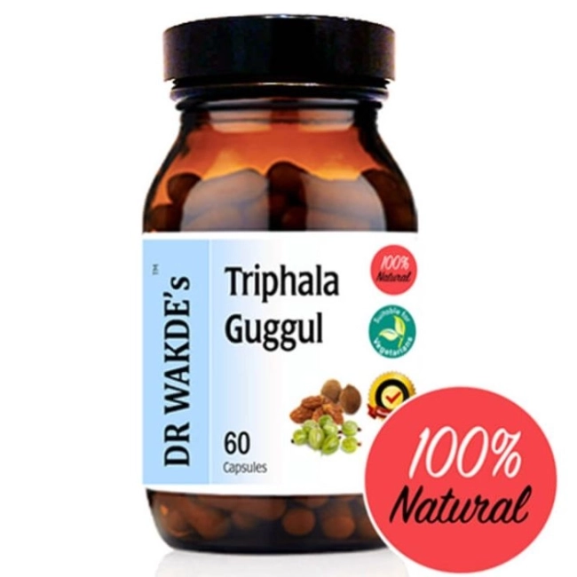 DR WAKDE’s Трифала Гугул (Triphala Guggul) - При висок холестерол, затлъстяване и хемороиди, 60 капсули