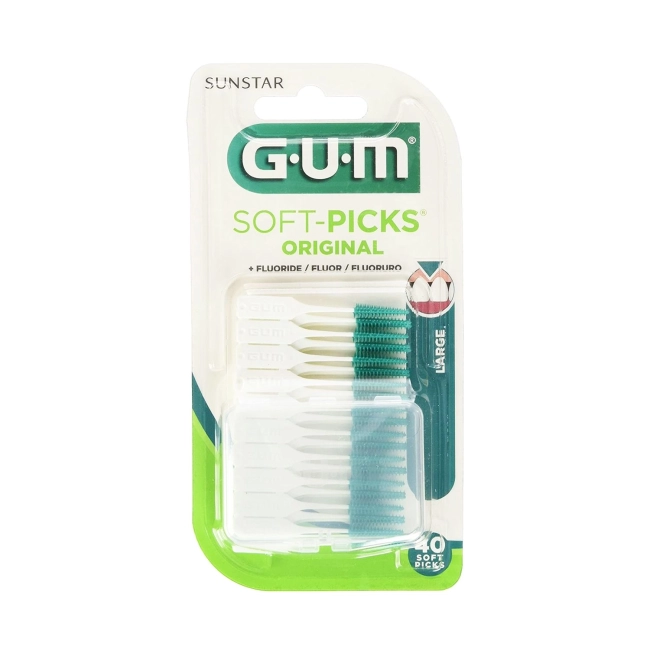 GUM Клечки за зъби със силиконов накрайник 40 броя XL блистер