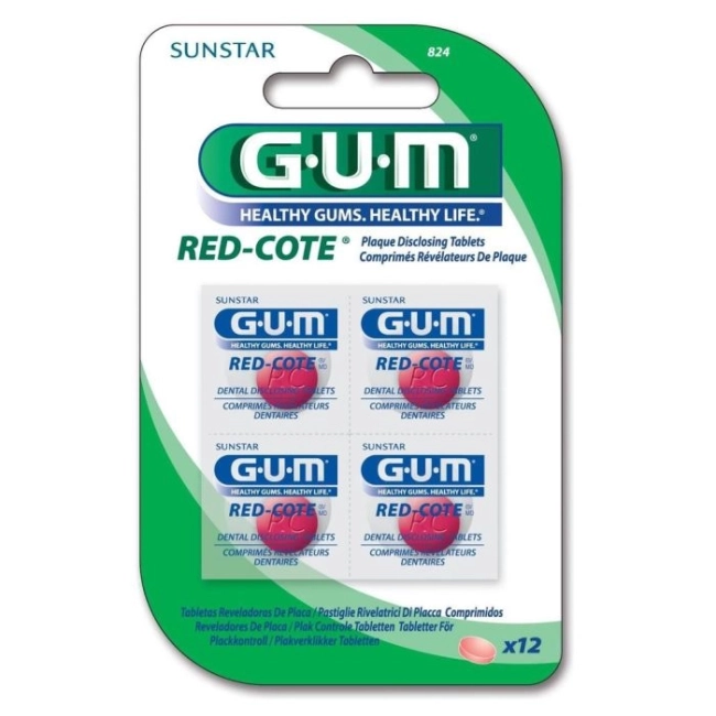 GUM Red-Cote Таблетки за индикиране на зъбна плака 12 бр