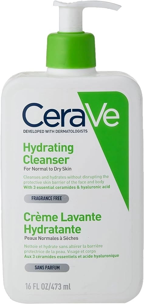 CeraVe Хидратиращ измиващ крем за лице и тяло за нормална до суха кожа ...