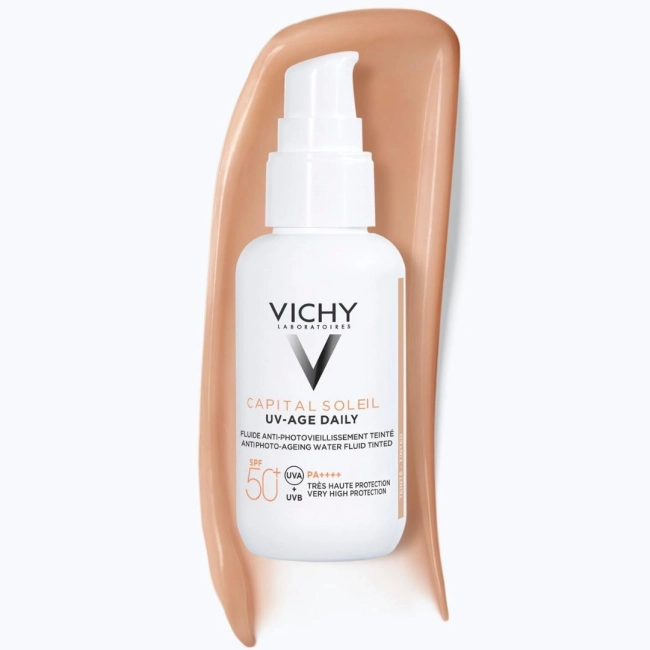 Vichy Capital Soleil UV-Age Тониран флуид за лице против фотостареене SPF50+ 40 мл