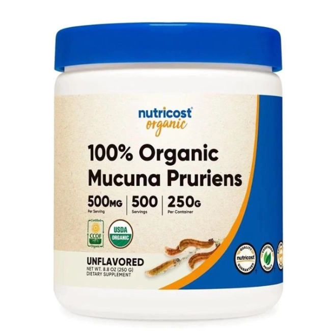 Nutricost Стрес и безпокойство - Мукуна (Mucuna Pruriens) 400 mg, 250 g прах