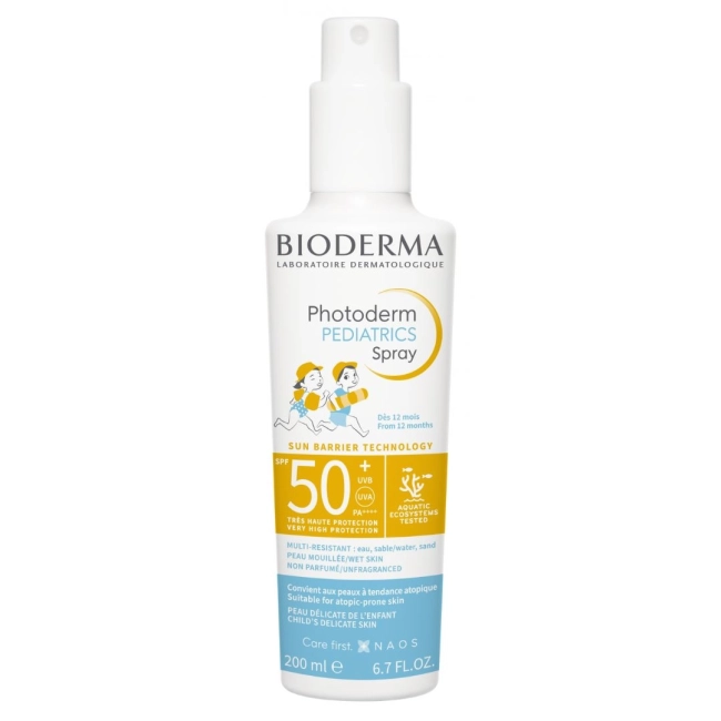 Bioderma Photoderm Pediatrics Spray Слънцезащитен спрей за лице и тяло SPF50+ 200мл