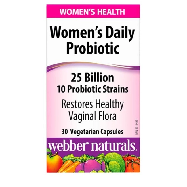 Webber Naturals Women’s Daily Probiotic - Пробиотик за Жени 25 млрд. активни пробиотици, 10 щама, 30 капсули