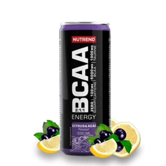Nutrend BCAA Energy 330 мл BCAA кенче с вкус на Тропически плодове ...