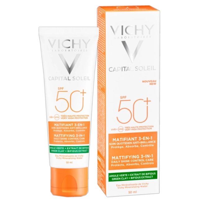 Vichy Capital Soleil 3в1 Слънцезащитен крем за лице против несъвършенства SPF50+ 50 мл