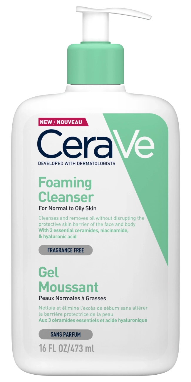 CeraVe Измиваща гел-пяна за лице и тяло за нормална към мазна кожа 473 мл