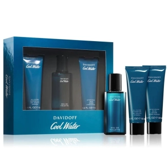 Davidoff Cool Water Комплект за Мъже - EDT 125 ml + балсам за след бръснене 75 ml + душ гел 75 ml