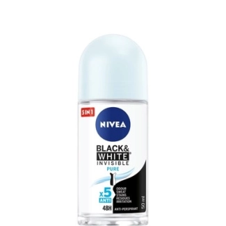 Nivea Black & White Invisible Pure Дезодорант рол-он против изпотяване за жени 50 мл