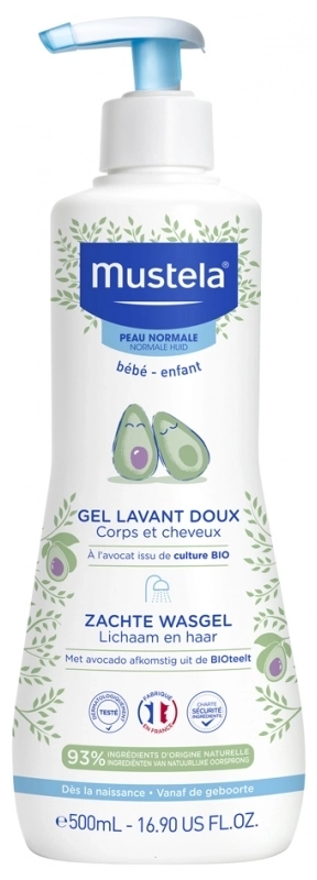 Mustela Нежен Измиващ гел за коса и тяло 500 мл