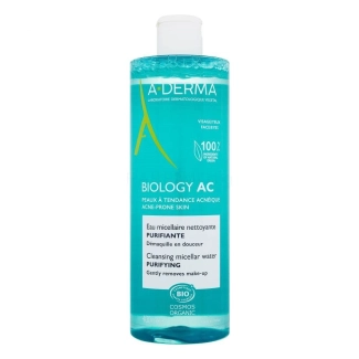 A-Derma Biology AC Почистваща мицеларна вода за лице за мазна и склонна към акне кожа 400 мл